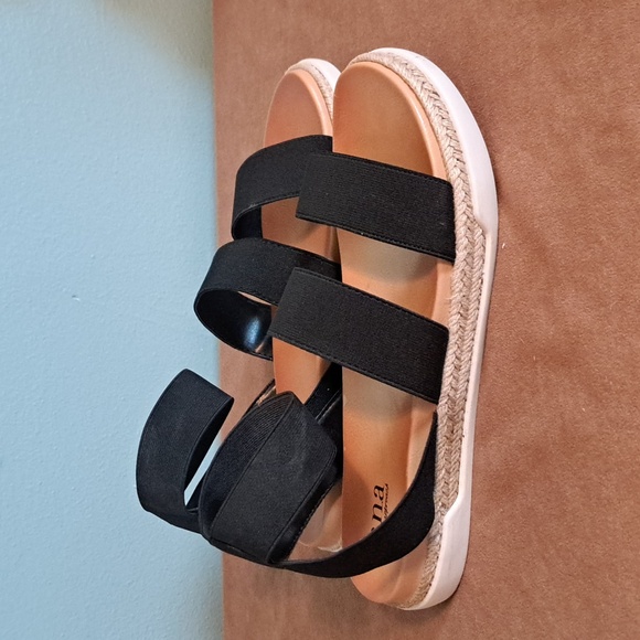 Black Strappy Espadrille Sandals A.N.A. size 9 - Picture 4 of 8